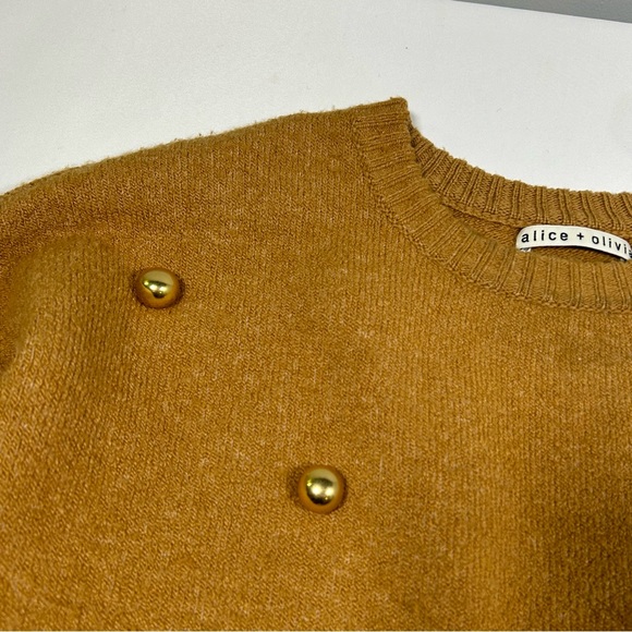Alice + Olivia Gleeson Metal Ball Wool Blend Sweater‎ Womens Large - Picture 5 of 9
